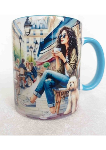 Mugs And Love Kahve Keyfii Vintage Baskı Büyük Boy Kupa