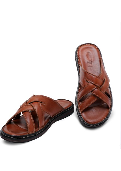 Melentias Deri Erkek Terliği, Deri Terlik, Ortopedik Taban Terlik, Deri Terlik modelleri