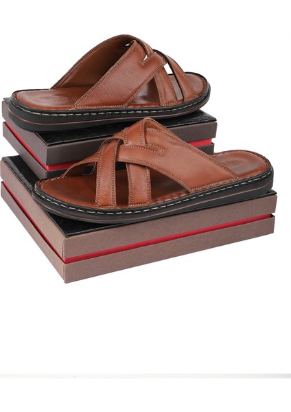 Melentias Deri Erkek Terliği, Deri Terlik, Ortopedik Taban Terlik, Deri Terlik fırsatları