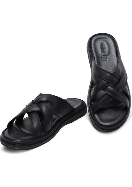 Melentias Deri Erkek Terliği, Deri Terlik, Ortopedik Taban Terlik, Deri Terlik modelleri