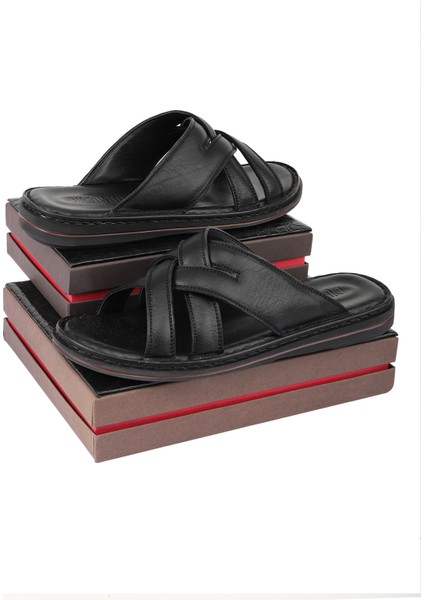 Melentias Deri Erkek Terliği, Deri Terlik, Ortopedik Taban Terlik, Deri Terlik fırsatları