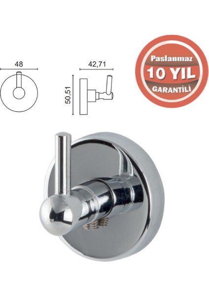 Çelik Banyo KR10-030 Karaca  Bornozluk Tekli