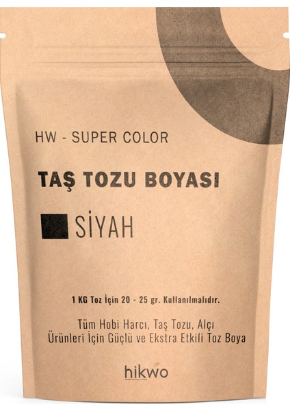 Hw - Toz Boya - Taş Tozu Boyası - Hobi Harcı Boyası - Mum Boyası 100 gr - Siyah