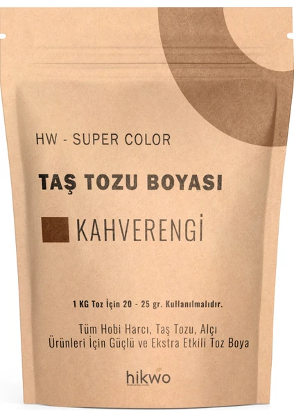 Hw - Toz Boya - Taş Tozu Boyası - Hobi Harcı Boyası - Mum Boyası 100 gr - Kahverengi