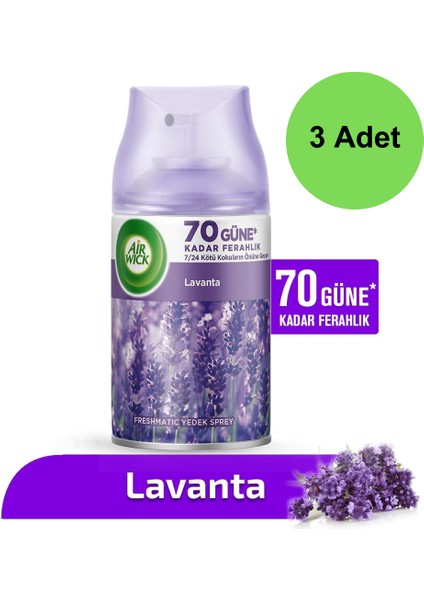 Freshmatic Otomatik Sprey Lavanta Yedek Sprey 250 ml x 3 Adet