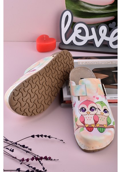 8089 Renkli Baykuşlar Baskılı Konfort Sabo Terlik fiyatları