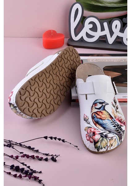 8086 Renkli Kuş Baskılı Konfort Sabo Terlik fiyatları