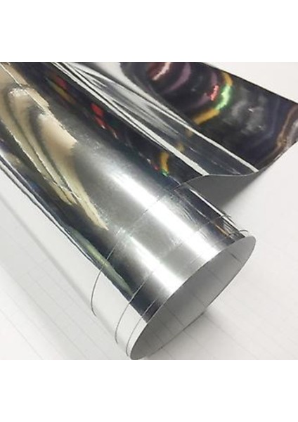 Krom Gümüş Varak Yapışkanlı Araç Aksesuar Mobilya Folyosu (50CMX122CM)
