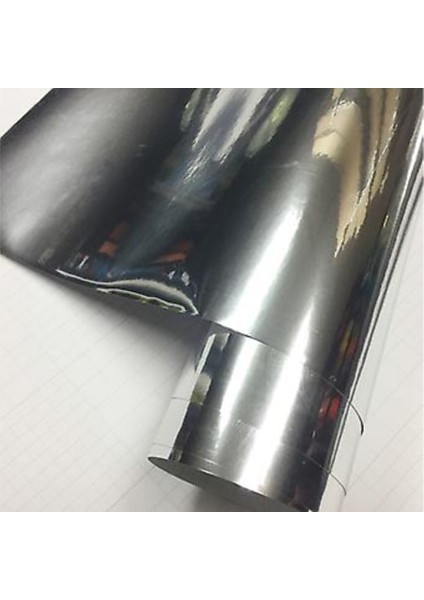 Krom Gümüş Varak Yapışkanlı Araç Aksesuar Mobilya Folyosu (50CMX122CM)