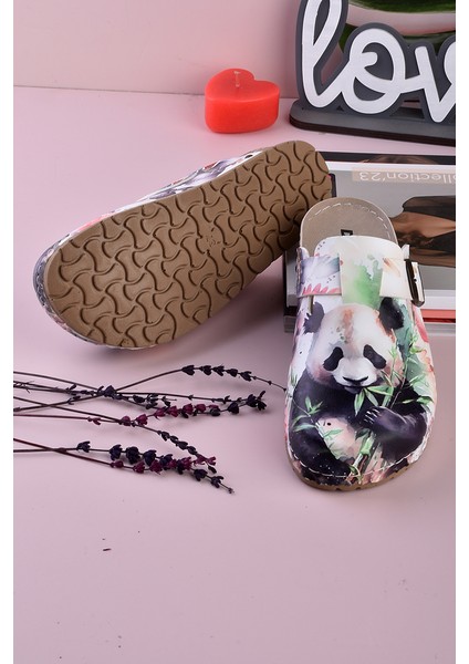 8085 Panda Baskılı Konfort Sabo Terlik