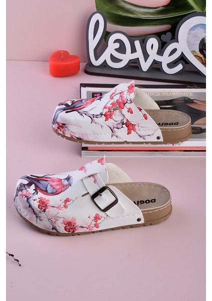 8077 Renkli Kuş Baskılı Konfort Sabo Terlik fiyatları