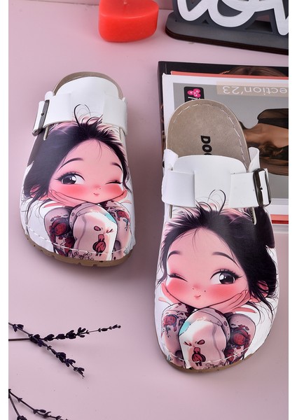 8076 Göz Kırpan Kız Baskılı Konfort Sabo Terlik fırsatları