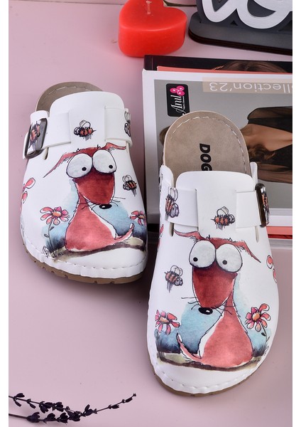 8069 Şaşkın Köpek Baskılı Konfort Sabo Terlik fırsatları