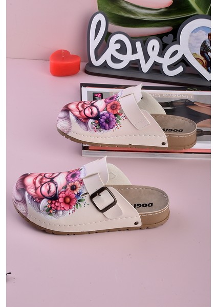 8066 Mutlu Kadın Baskılı Konfort Sabo Terlik