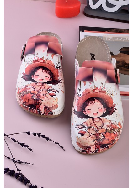 8078 Bisiklete Binen Kız Baskılı Konfort Sabo Terlik fırsatları