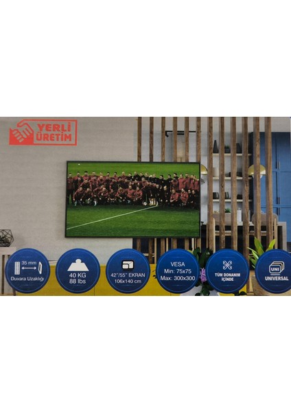 42" - 55" Tv Duvar Askı Aparatı Kilitli YMN-4255 modelleri