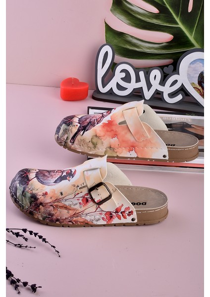 8080 Kuş Baskılı Konfort Sabo Terlik modelleri