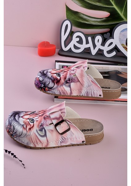 8079 Maine Coon Kedi Baskılı Konfort Sabo Terlik modelleri