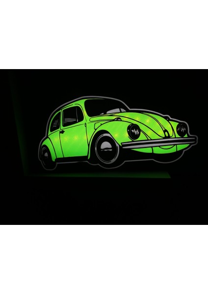 Vosvos Araba LED Lightbox Masa Lambası Yeşil