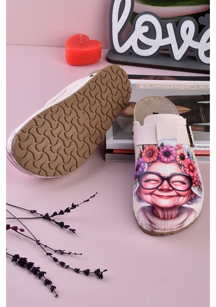 8066 Mutlu Kadın Baskılı Konfort Sabo Terlik modelleri