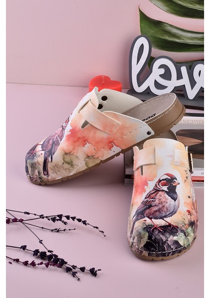 8080 Kuş Baskılı Konfort Sabo Terlik modelleri