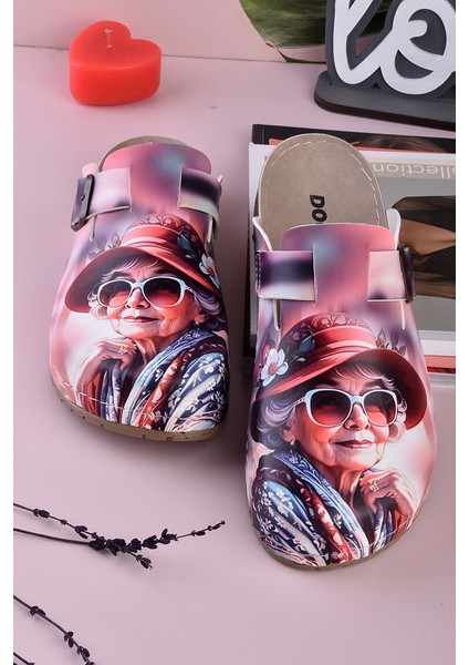 8065 Şapkalı Kadın Baskılı Konfort Sabo Terlik fırsatları