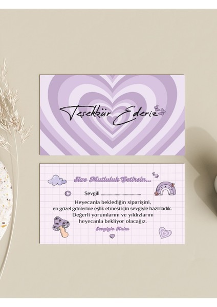 100 Adet Çift Yön Kargo Paketleme Teşekkür Kartı Thank You Cart PYTKTSKK70