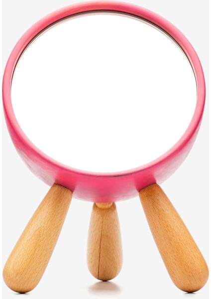 Dekoratif Masaüstü Makyaj Aynası Pembe Renk Ayaklı Ayna Masa Aynası Minimalist Tasarım