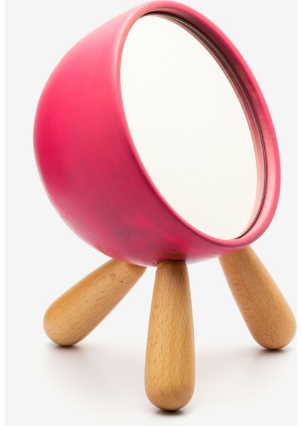 Dekoratif Masaüstü Makyaj Aynası Pembe Renk Ayaklı Ayna Masa Aynası Minimalist Tasarım