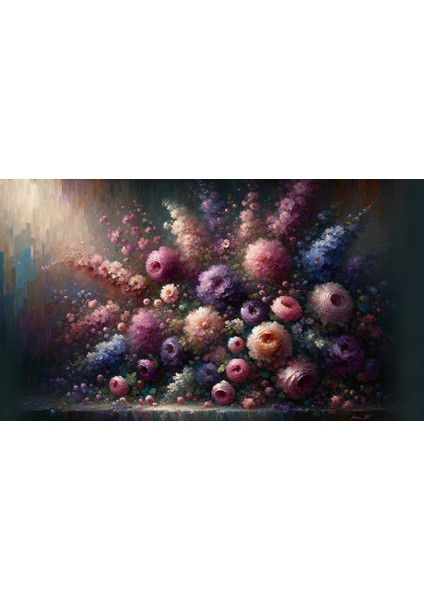 Pastel Tonlarında Renkli Çiçek Bahçesi Arkaplan 200 x 150 cm Fon Duvar Örtüsü