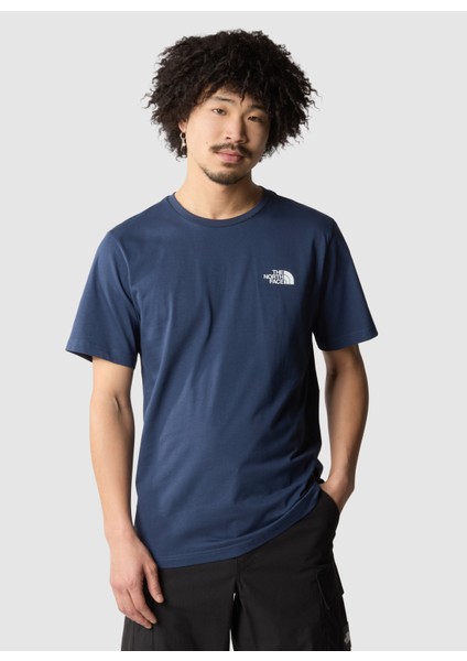 The North Face Lacivert Erkek Bisiklet Yaka Baskılı T-Shirt NF0A89538K21_M S/s Nse Graphıc Tee