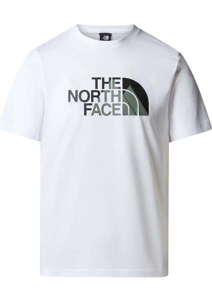 Beyaz Erkek Bisiklet Yaka Standart Fit Baskılı T-Shirt NF0A894XFN41_M Bıner Graphıc 1 Tee fırsatları