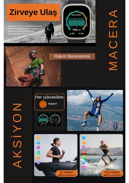 Watch Ultra 8 Max Bluetooth Arama Nfc Özellikli 2.1 İnç 49MM Akıllı Saat