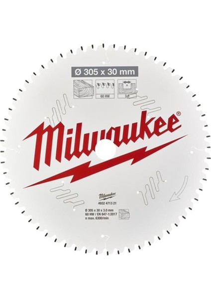 Daire Testere Alumınyum 305X30X3.0X96TFN-1'LI T4932471323