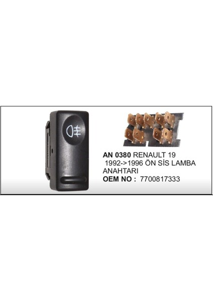 Sis Lamba Anahtari On Renault R19 92..96 Siyah 504629711