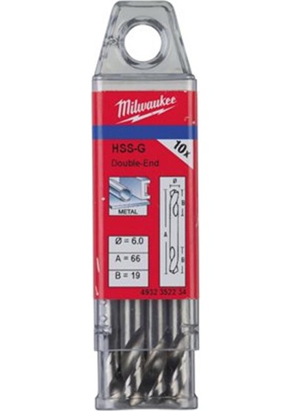 Metal Matkap Ucu Çift Taraflı 6,0 mm Hss 10'lu Pk. T4932352234 fiyatları