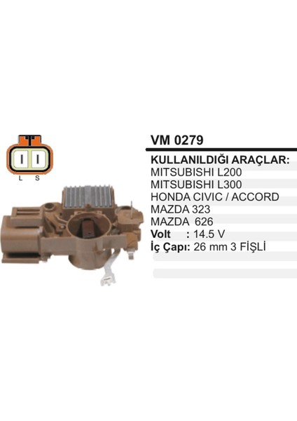 Konjektor 12V Civic Accord L300 Em Mazda 323 626 504633556