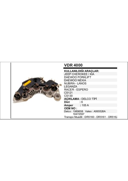 Diot Tablasi Cherokee Kia Daewoo Forklift Nubira 504630047