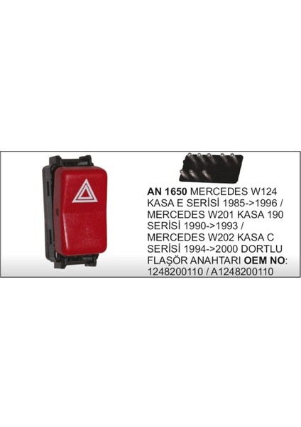 Dörtlü Flasor Anahtari Mercedes 124 Kasa 504633743