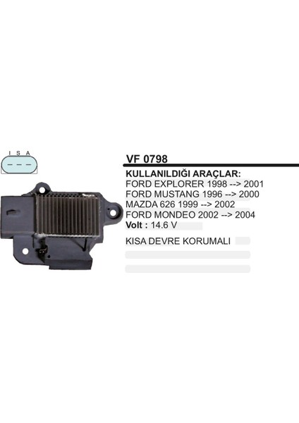Konjektor 12V Escord Mazda 626 Komursuz 3 Fisli 504632458