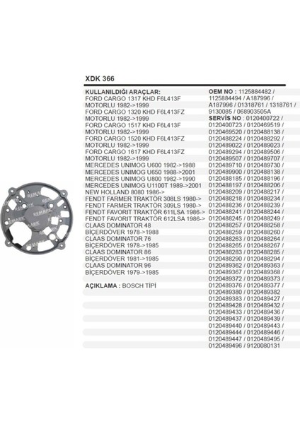Diot Taraf Kapağı Bosch Ford Cargo 3225 504625167