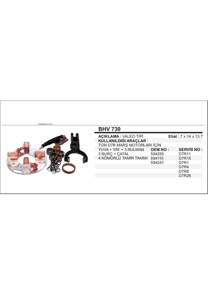 Fırça Taşıyıcı +Yay+3rul+3bur+Cat Takimi D7R 504627208