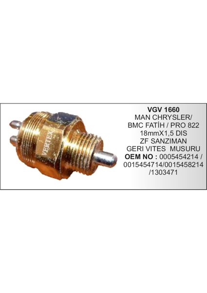 Geri Vites Müşürü Man Crysler Fatih Pro 822 504630771
