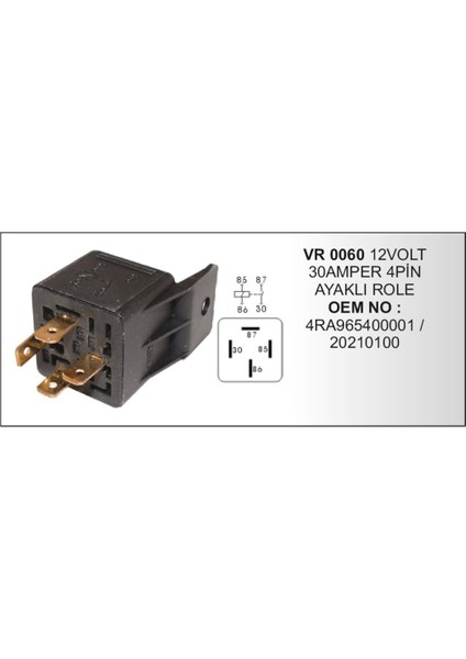 4p. Ayakli Role 12V 30 Amper 504626911