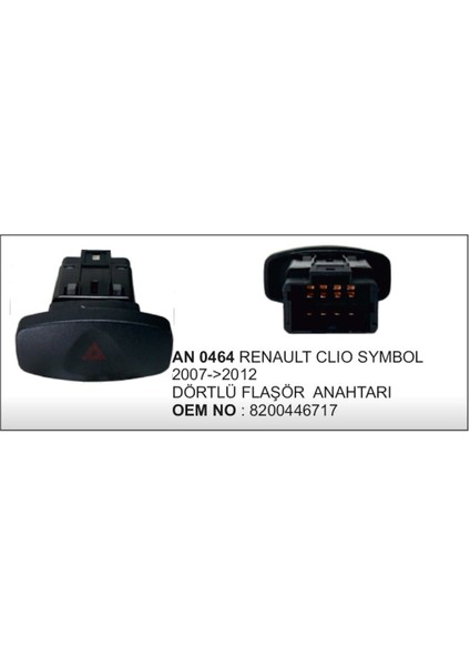 Dörtlü Flasor Anahtari Renault Symbol 07..12 504628897