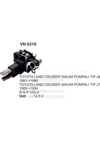 Konjektor 12V Toyota Uyumlu Land Cruiser Vakumlu 504631682