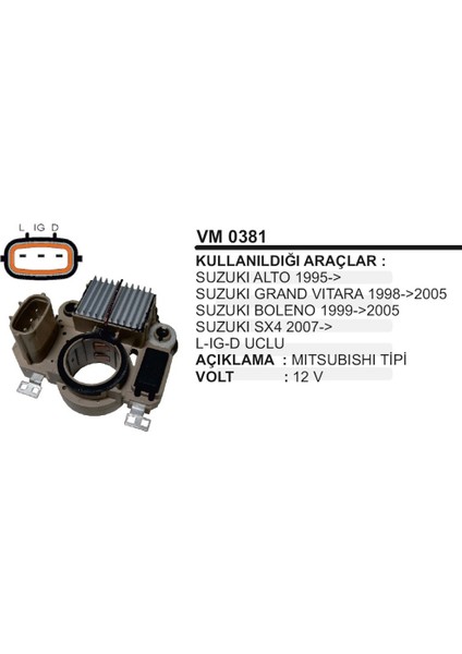 Konjektor 12V Suzuki Vitara Chevrolet 99..00 504629504