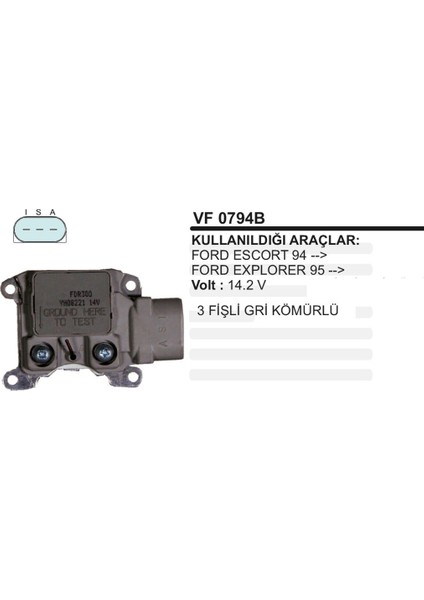 Konjektor 12V Escort Explorer Gri 3 Fisli Komurlu 504628362