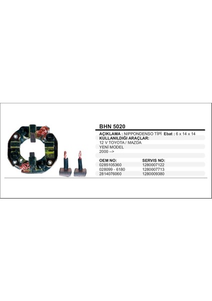 Fırça Taşıyıcı Toyota Uyumlu Mazda 2000- 504630000