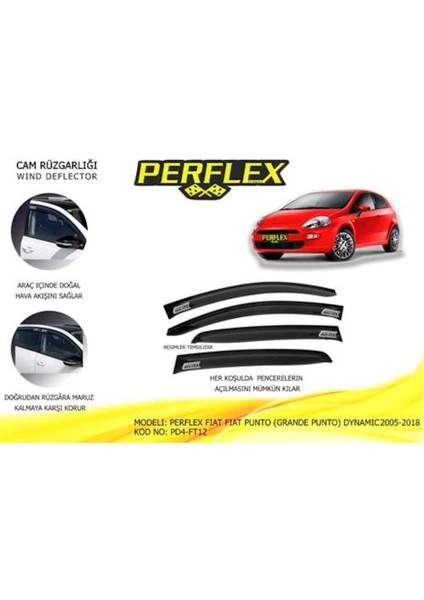 Cam Rüzgarlığı Fiat Punto (Grande Punto) Dynamic 2005 2018 (4'lü) 504643289